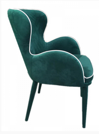 Bijou Modern Green Fabric Dining Chair