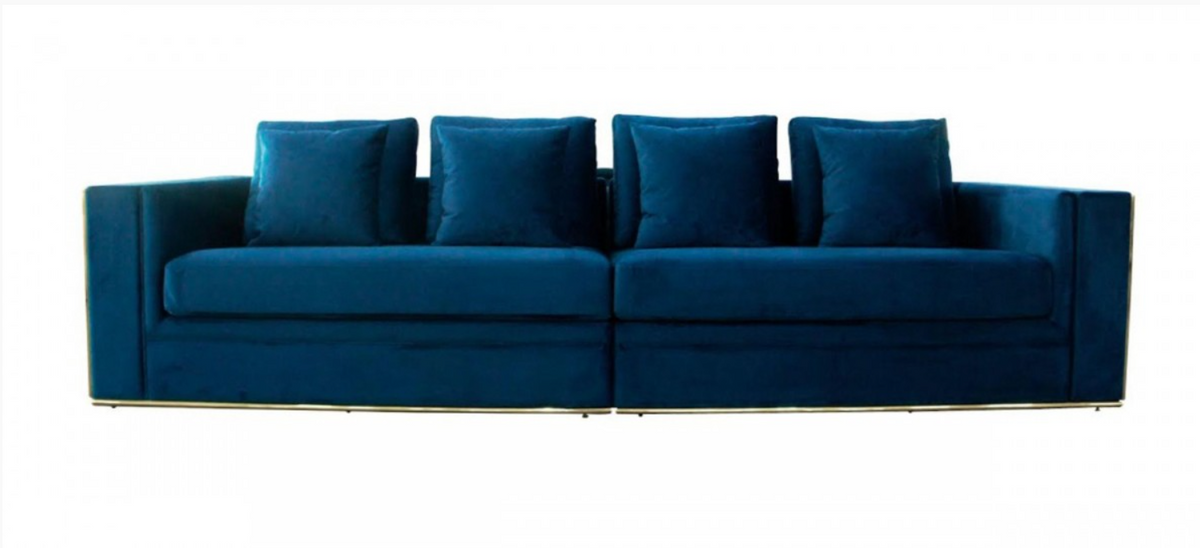 Harmonia Glam Blue Fabric Sofa