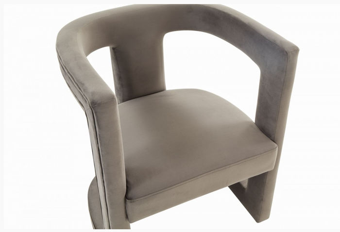 Branwen Modern Grey Velvet Accent Chair