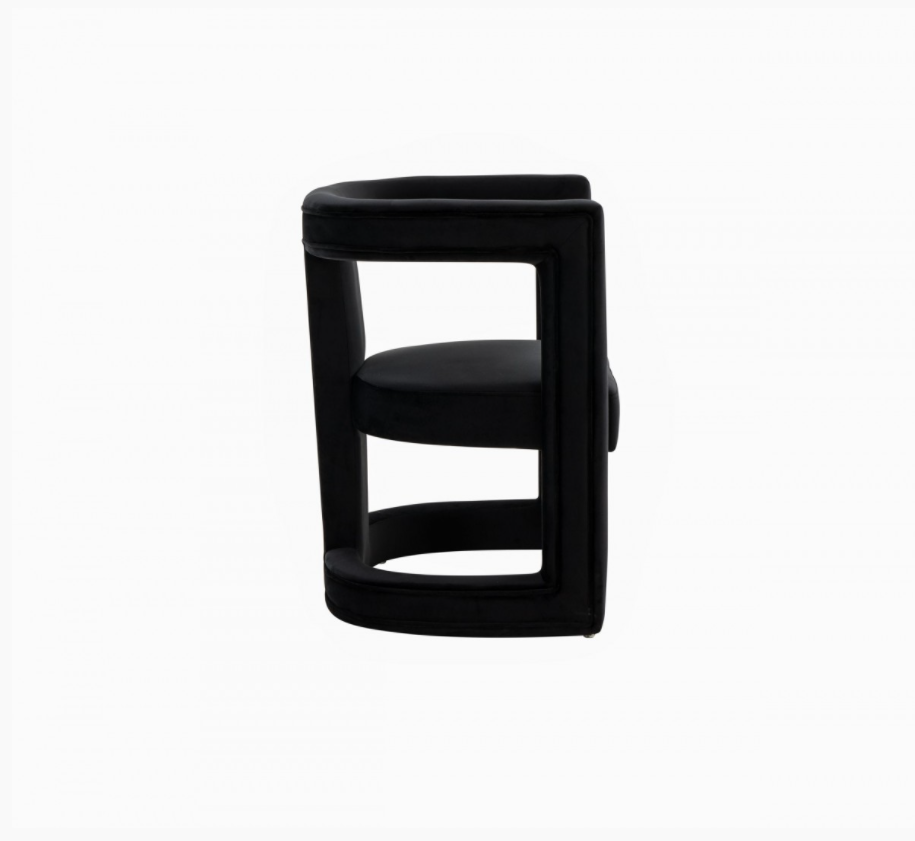 Branwen Modern Black Velvet Accent Chair
