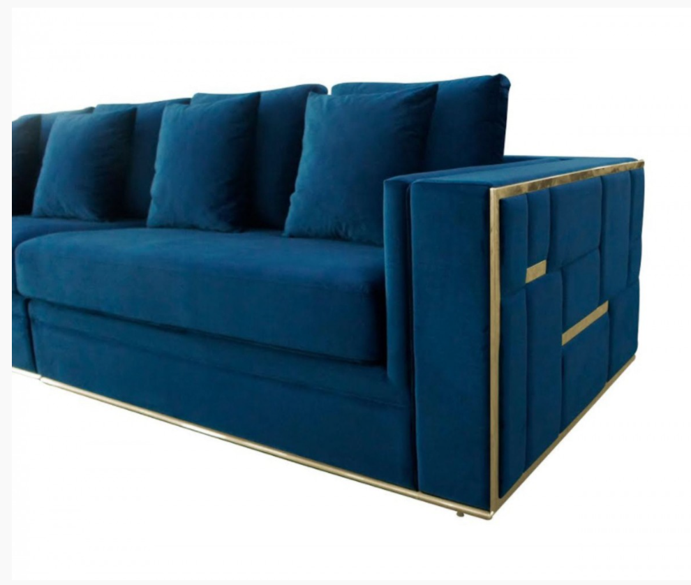 Harmonia Glam Blue Fabric Sofa