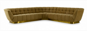 Clementina Glam Mustard & Gold Sectional