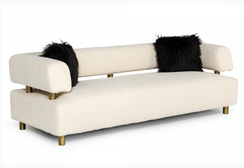 Daly Glam Beige Fabric Sofa