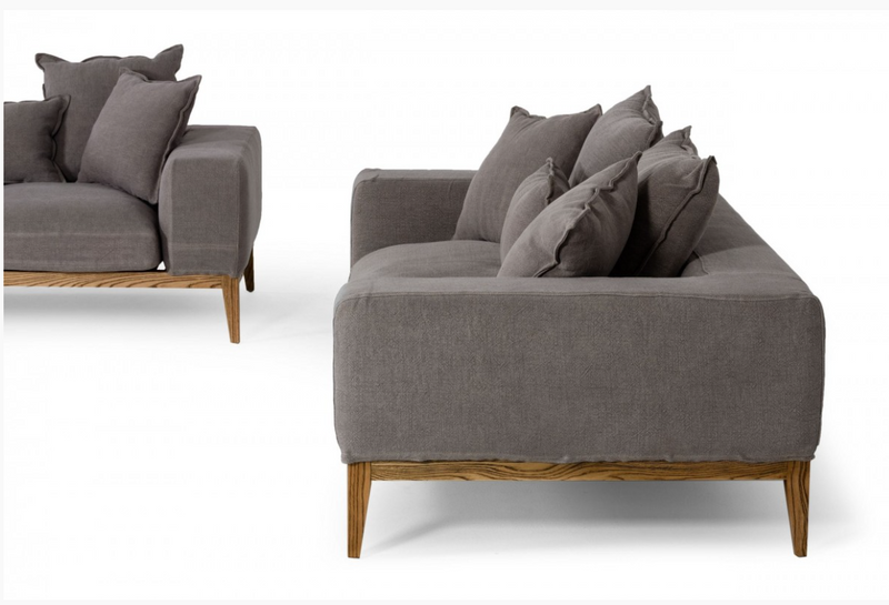 Ebba Modern Grey Fabric Sofa