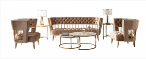 Desta Glam Beige & Gold Lounge Chair