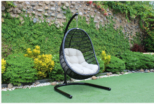 Meridian Outdoor Black & Beige Hanging Chair