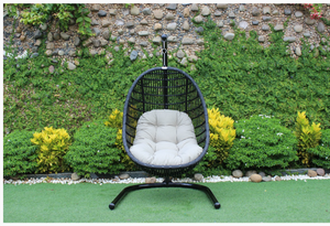 Meridian Outdoor Black & Beige Hanging Chair