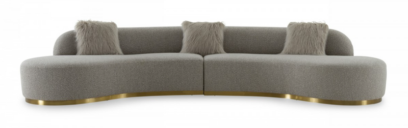 Giovanni Grey Fabric Sectional Sofa