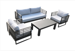 Meridian Outdoor Grey & Black Sofa Set