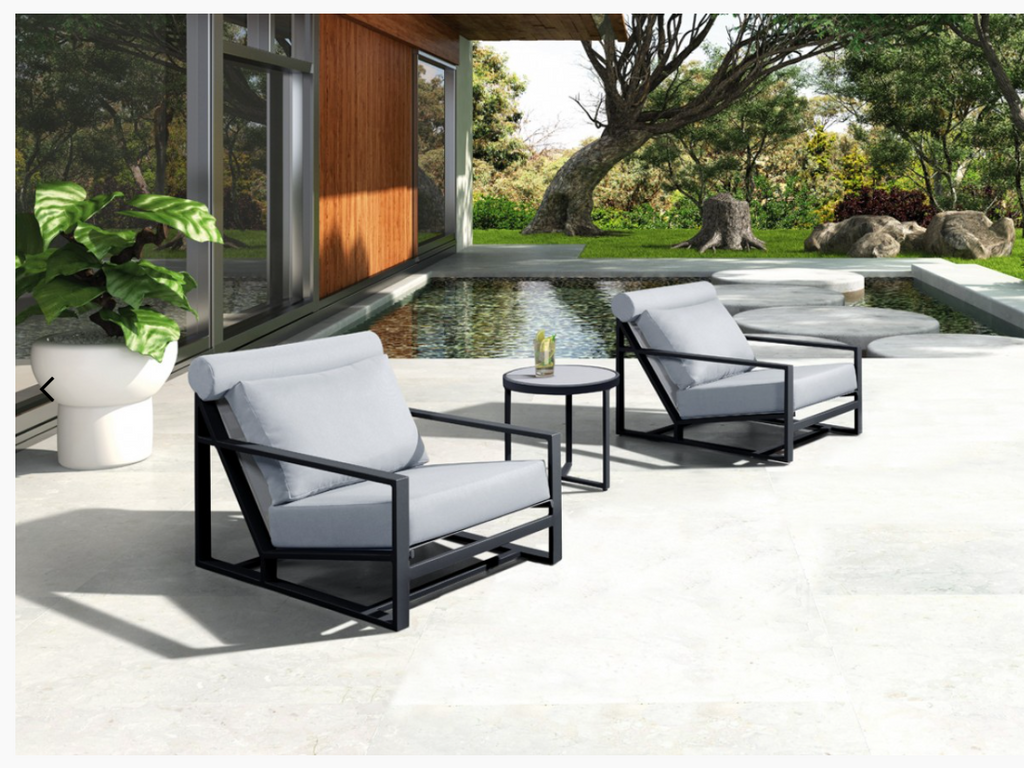 Meridian Outdoor Grey Lounge Chair Set