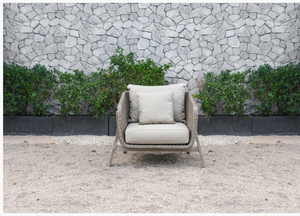Meridian Outdoor Beige Wicker Sofa Set