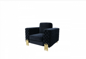 Damara Modern Black Velvet Chair