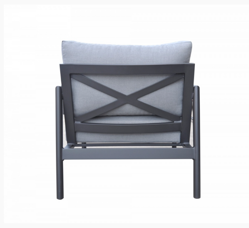 Meridian Modern Grey & Black Outdoor Sofa Set