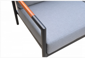 Meridian Modern Grey & Black Outdoor Sofa Set