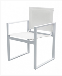 Meridian Modern Off-White Outdoor Dining Armchairs (Set of 2)