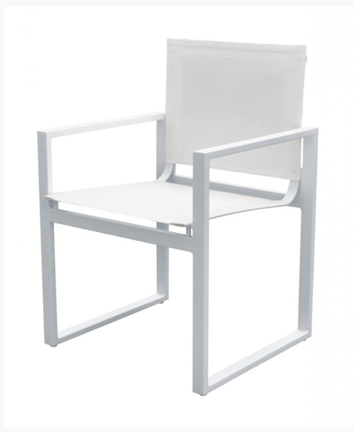 Meridian Modern Off-White Outdoor Dining Armchairs (Set of 2)