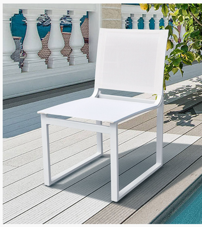 Meridian Modern Off White Outdoor Dining Chairs (Set of 2)