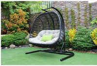 Romana Outdoor Black & Beige Hanging Chair