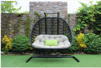 Romana Outdoor Black & Beige Hanging Chair