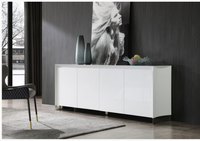 Starling Modern White Gloss with Stainless Steel Buffet