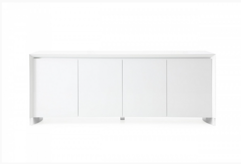 Starling Modern White Gloss with Stainless Steel Buffet