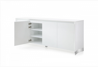 Starling Modern White Gloss with Stainless Steel Buffet