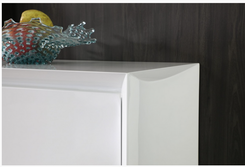 Starling Modern White Gloss with Stainless Steel Buffet