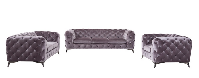 Clio Modern Grey Fabric Sofa Set