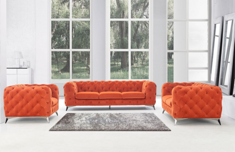 Clio Modern Orange Fabric Sofa