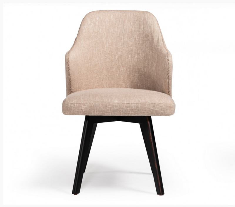 Taja Modern Beige & Oak Dining Chairs (Set of 2)
