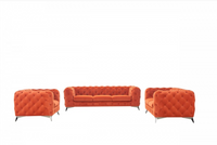 Clio Modern Orange Fabric Sofa