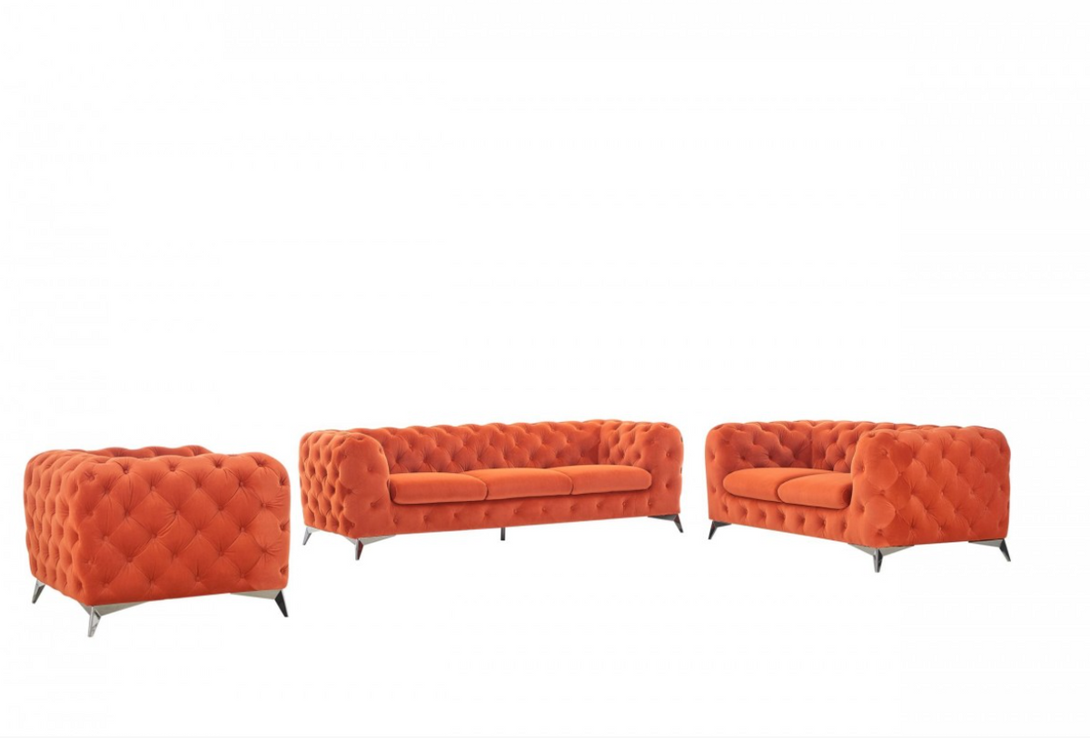 Clio Modern Orange Fabric Sofa