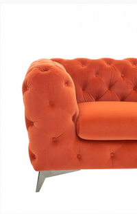 Clio Modern Orange Fabric Sofa Set