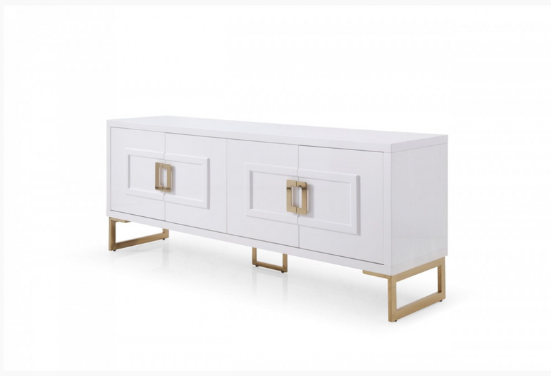 Tessie Contemporary White Gloss & Champagne Gold Buffet