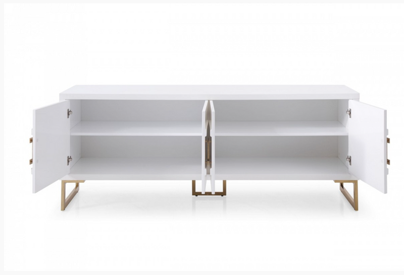 Tessie Contemporary White Gloss & Champagne Gold Buffet