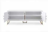 Tessie Contemporary White Gloss & Champagne Gold Buffet