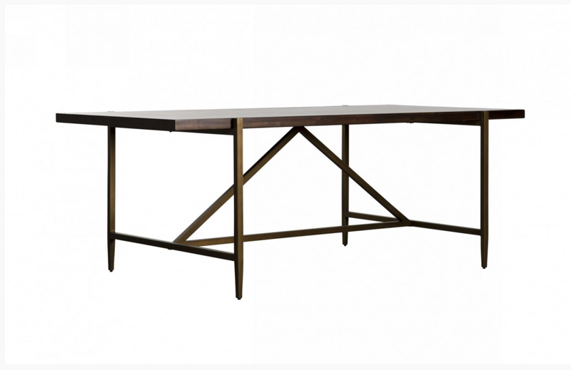 Tove Modern Acacia & Brass Dining Table