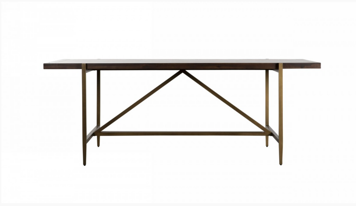 Tove Modern Acacia & Brass Dining Table