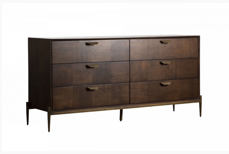 Tove Modern Acacia & Brass Dresser