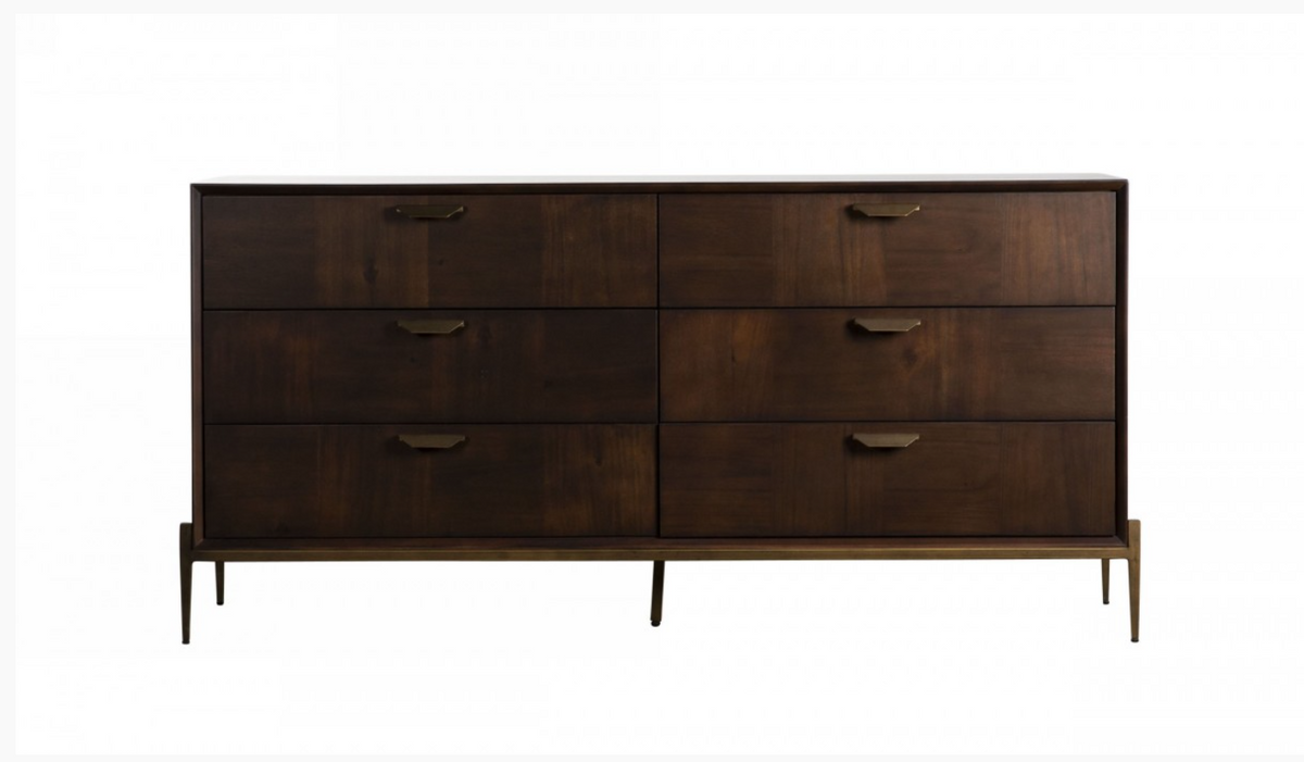 Tove Modern Acacia & Brass Dresser