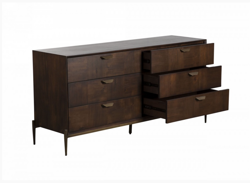 Tove Modern Acacia & Brass Dresser