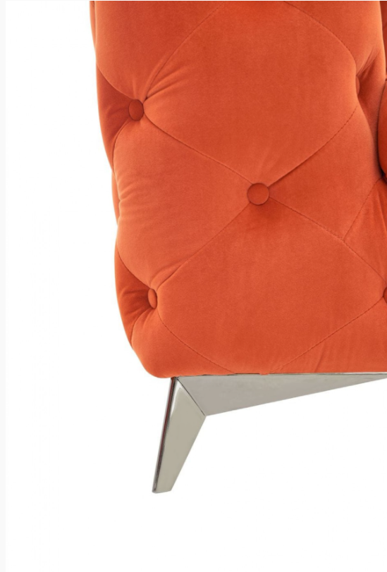 Clio Modern Orange Fabric Loveseat