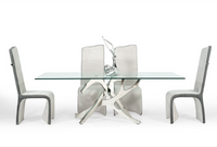 Erra Modern Glass & Stainless Steel Dining Table