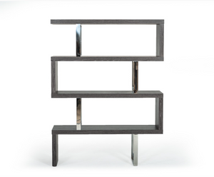 Elexis Modern Grey Elm Veneer Bookcase