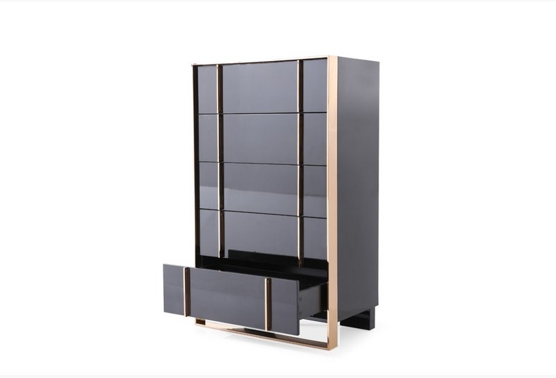 Elidi Modern Black & Rosegold Chest