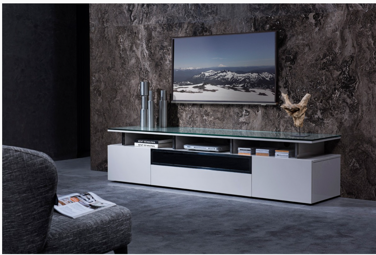 Felicia Contemporary Grey Gloss TV Stand