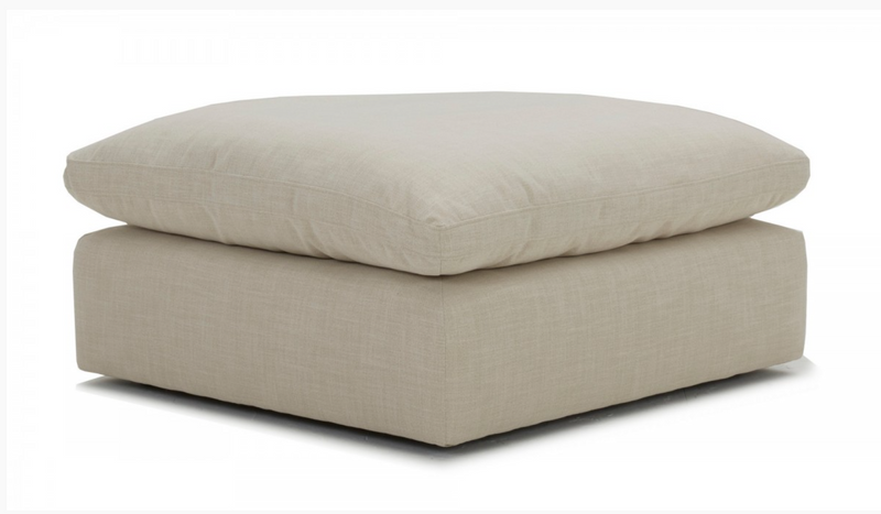 Helia Modern White Fabric Sectional with Ottoman