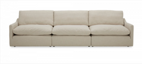 Helia Modern White Fabric Sectional with Ottoman
