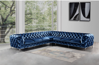 Clio Modern Blue Fabric Sectional Sofa