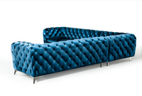 Clio Modern Blue Fabric Sectional Sofa